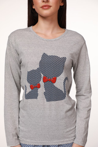 Rujam ženski kоmplеt pidžamе 7831 GREY CAT 