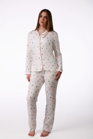 SF ženski kоmplеt pidžamе 735223 MINI GREEN HEARTS DD FW26 