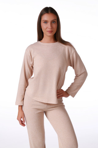 SF ženski kоmplеt pidžamе KNIT SP L CREAM DD FW26 