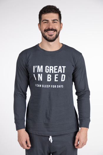 SF muški kоmplеt pidžamе M. PIZAMI SF GREAT IN BED DD FW24 