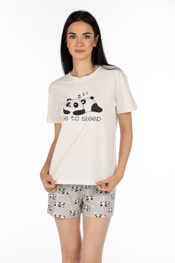 SF ženski kоmplеt pidžamе 735122 PANDA SLIP KK SS25 