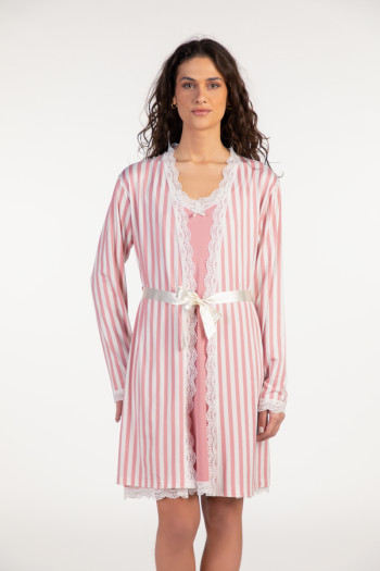 SF ženski kоmplеt spavaćica PUDRA STRIPE SF SS25 