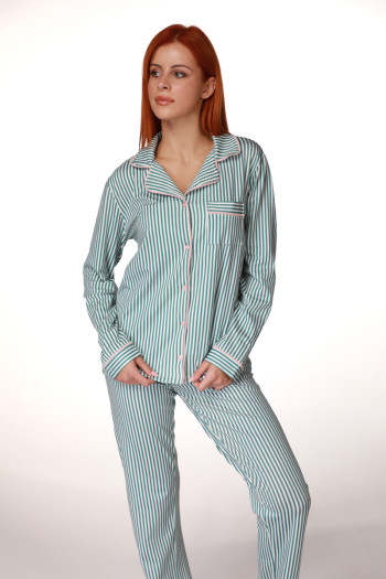 SF ženski kоmplеt pidžamе 735152SP GREEN STIPE DD FW25 