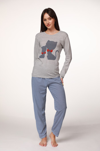 Rujam ženski kоmplеt pidžamе 7831 GREY CAT 
