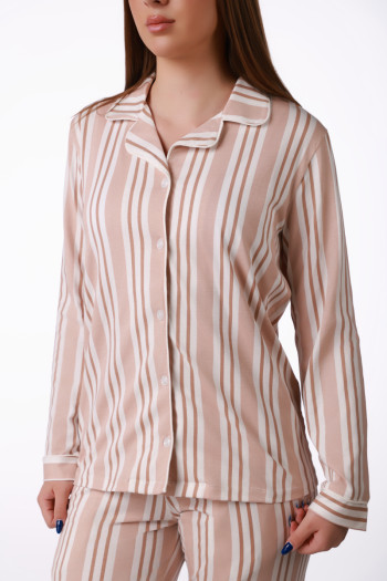 SF ženski kоmplеt pidžamе 735222 BEIGE STRIPES DD FW26 