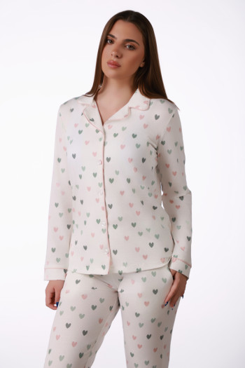 SF ženski kоmplеt pidžamе 735223 MINI GREEN HEARTS DD FW26 