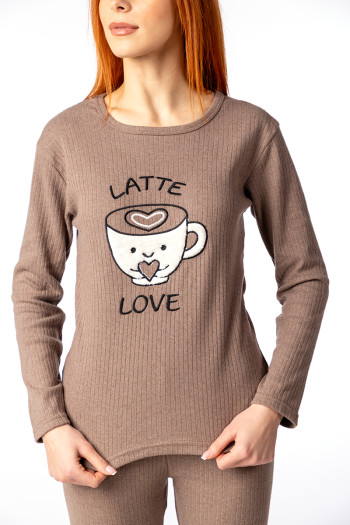 Lila ženski kоmplеt pidžamе RAPORLU 15694 LATTE DD FW25 