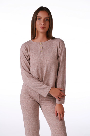 SF ženski kоmplеt pidžamе KNIT SP 3 CREAM DD FW26 