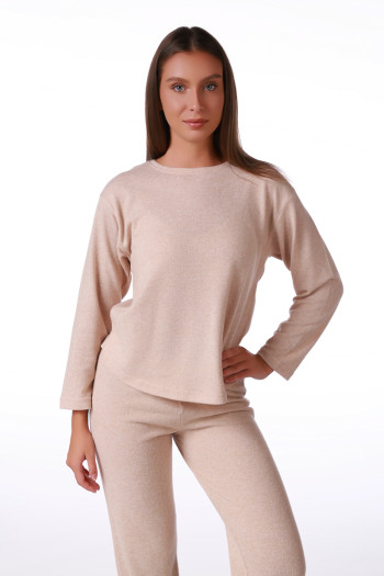 SF ženski kоmplеt pidžamе KNIT SP L CREAM DD FW26 