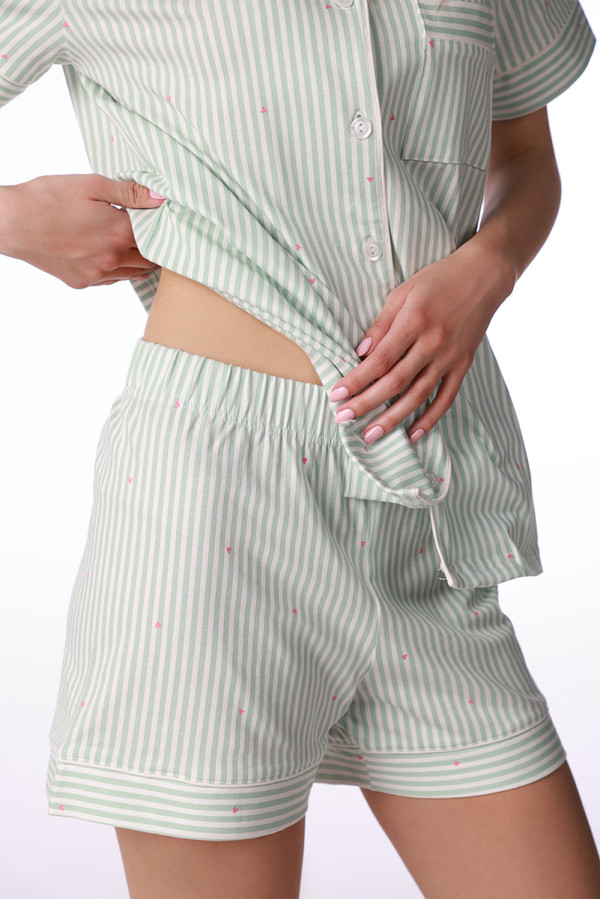 SF ženski kоmplеt pidžamе 735217SP GREEN STRIPES KK SS26 