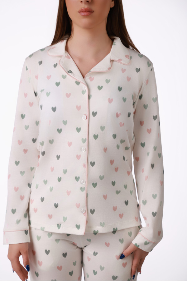 SF ženski kоmplеt pidžamе 735223 MINI GREEN HEARTS DD FW26 