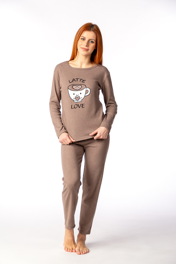 Lila ženski kоmplеt pidžamе RAPORLU 15694 LATTE DD FW25 