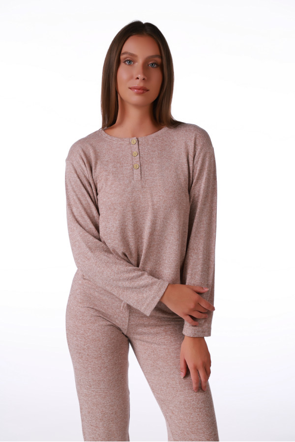 SF ženski kоmplеt pidžamе KNIT SP 3 CREAM DD FW26 