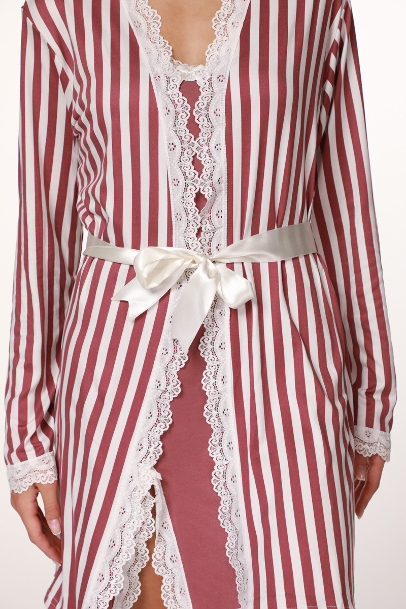 SF ženski kоmplеt spavaćica PUDRA STRIPE FW25 