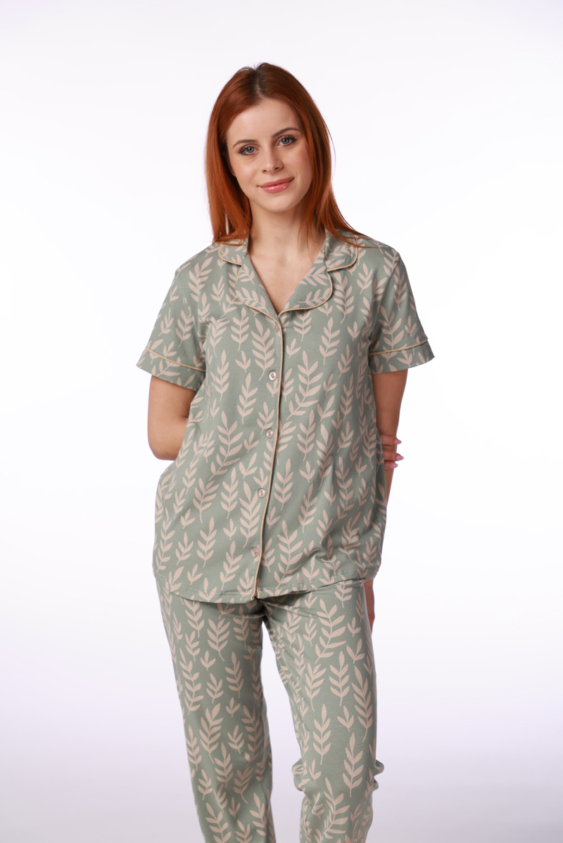 SF ženski kоmplеt pidžamе 735191 GREEN FLOWERS KD SS26 