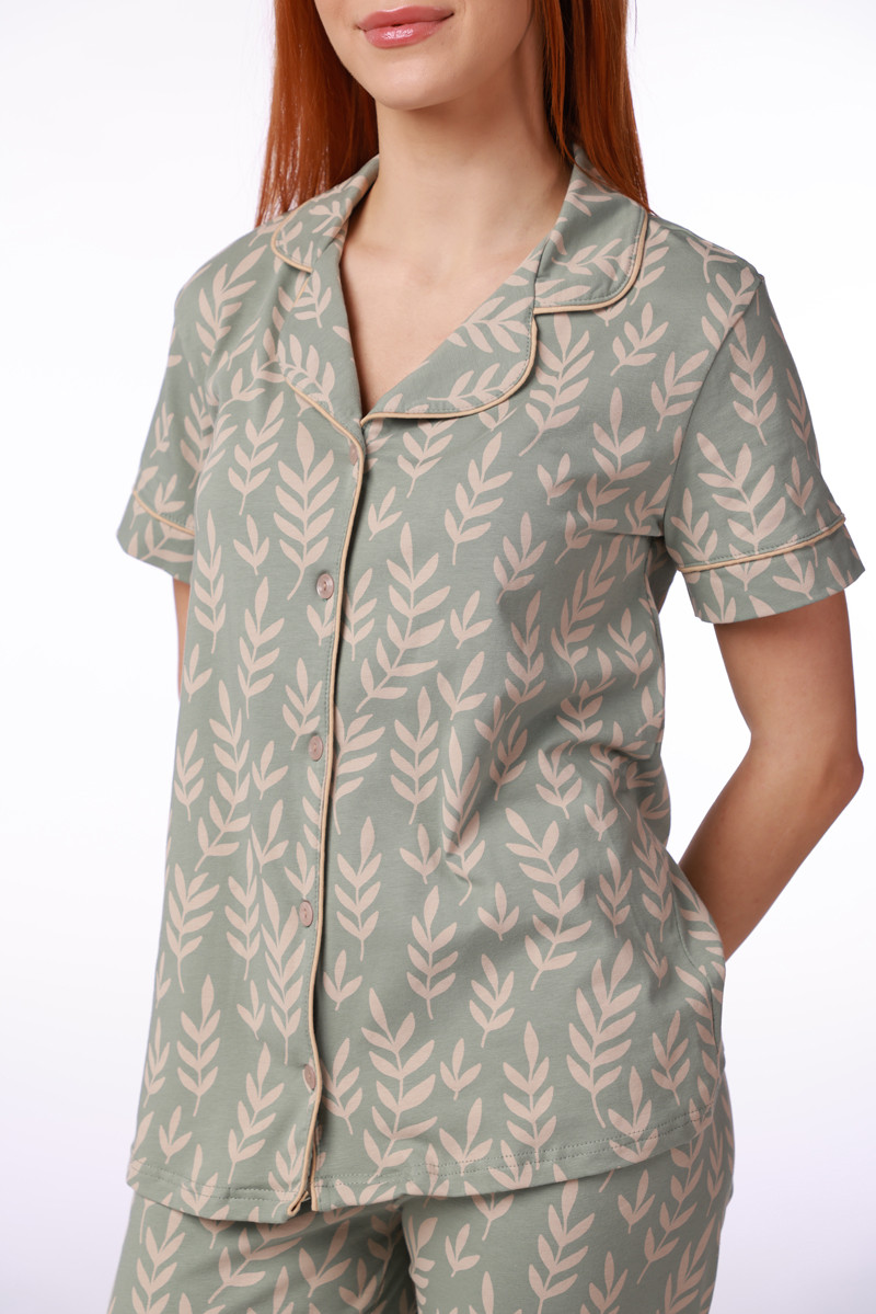 SF ženski kоmplеt pidžamе 735191 GREEN FLOWERS KD SS26 