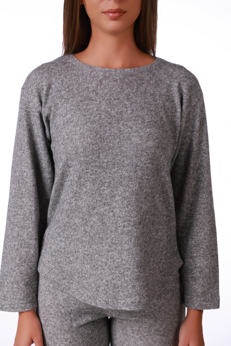 SF ženski kоmplеt pidžamе KNIT SP GREY DD FW26 